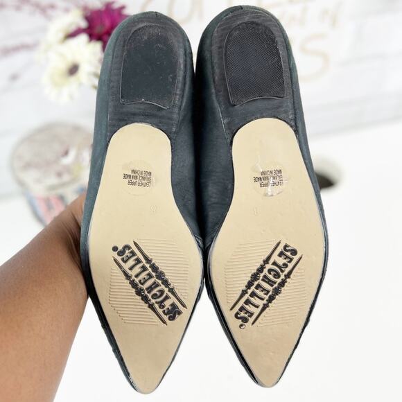 Seychelles Leather/Suede Pointed Toe Flats with Stitching & Buckle Design Size 8 - Picture 11 of 11